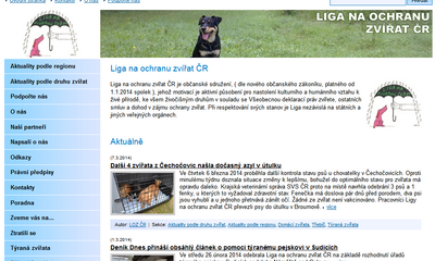 Tvorba webu pro Ligu na ochranu zvířat