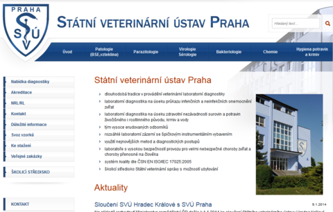 Státní veterinární ústav Praha se může pochlubit novým webem