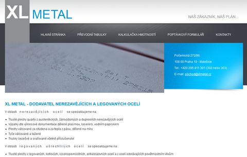 Tvorba webu pro XL METAL s.r.o.